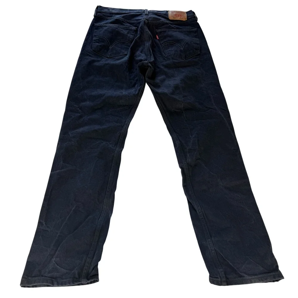 Levis‎ 501 Original Fit Jeans Mens 34x34 Navy Blue Dark Wash Button Fly Straight